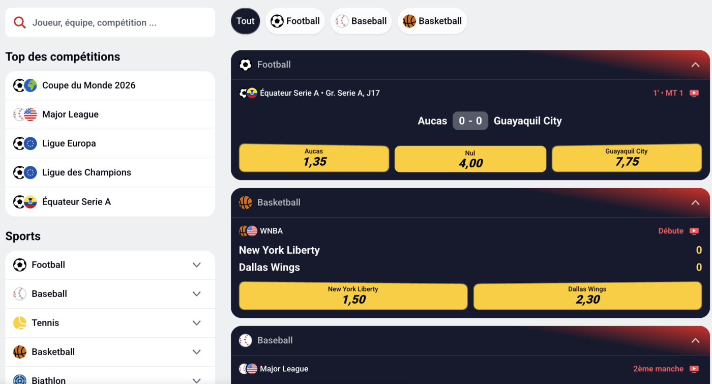 Betclic Côte d'Ivoire, paris en direct (live)